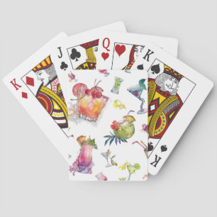 Watercolor Cocktail Drinks Playing Cards