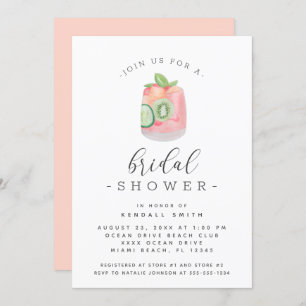Watercolor Cocktail Minimalist Bridal Shower Invitation