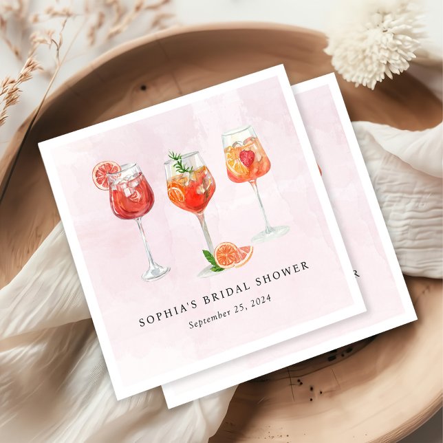 Watercolor Cocktail Party Bridal Shower Napkin (Creator Uploaded)