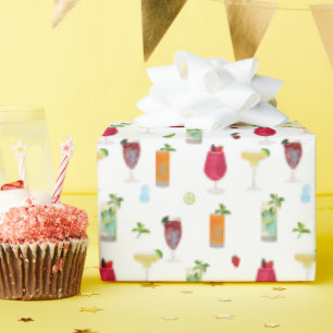 Watercolor Cocktails & Party Drinks Wrapping Paper