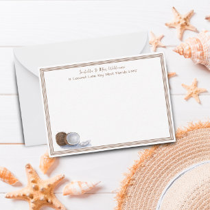 Watercolor Coconuts Personalized Stationery  Card