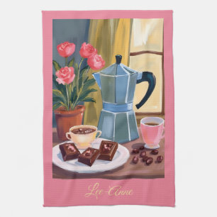 Watercolor Coffee Kitchen Towel – Espresso Pot