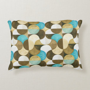 Watercolor coloful modern geometric seamless patte accent pillow