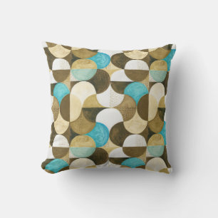 Watercolor coloful modern geometric seamless patte throw pillow