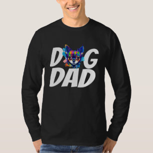 Watercolor Colorful Chihuahua Mom Dog Dad Men T-Shirt
