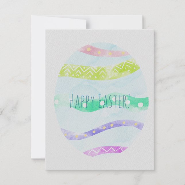 Watercolor Colorful decorated Easter Card (Front)