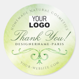 Watercolor Colour Gradient Gradience Ornate Logo Classic Round Sticker