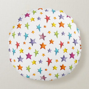 Watercolor colour stars throw pillow
