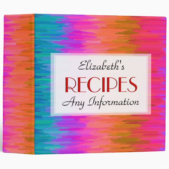 Watercolor Coloured Abstract Custom Monogram #2 Binder (Front/Spine)