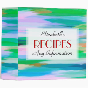 Watercolor Coloured Abstract Custom Monogram Binder
