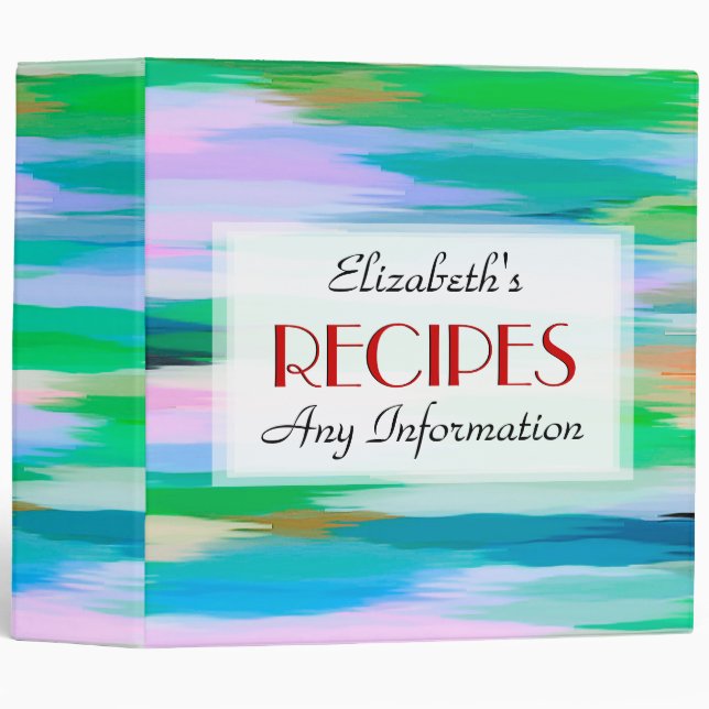 Watercolor Coloured Abstract Custom Monogram Binder (Front/Spine)