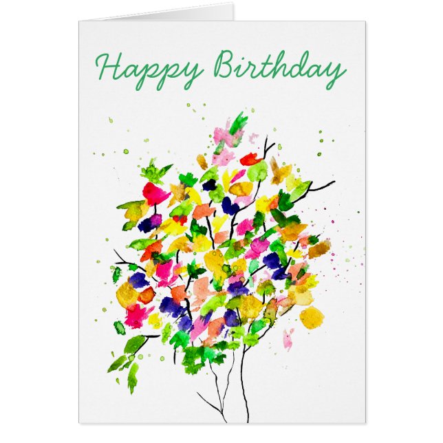 Watercolor colourful abstract tree (Front)