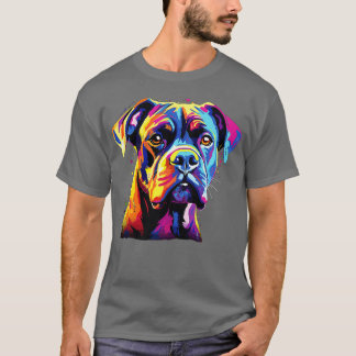 Watercolor Colourful Boxer Dog Premium  T-Shirt