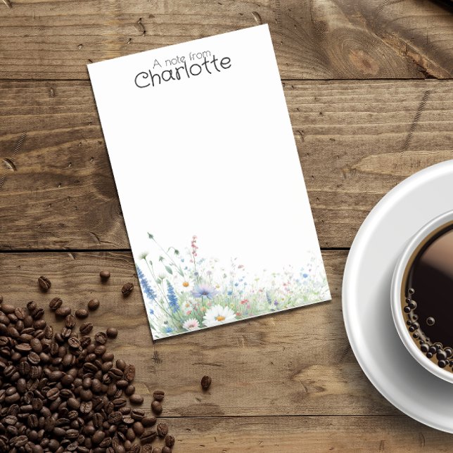 Watercolor colourful daisy name post-it notes (Creator Uploaded)