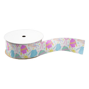 Watercolor Colourful Derby Jerseys & Hats Grosgrain Ribbon