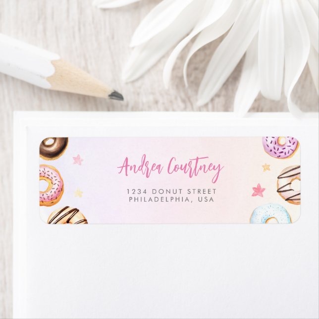 Watercolor Colourful Doughnuts 2nd Birthday Pink N (Insitu)