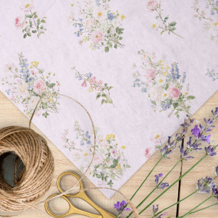 Watercolor Colourful Flower Garden Floral Pattern Tissue Paper