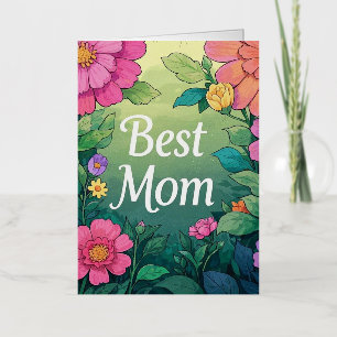 Watercolor Colourful Flowers  Foil Greeting Card