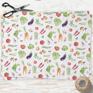 Watercolor Colourful Fresh Vegetables Tissue Paper