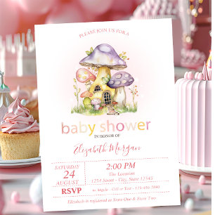 Watercolor Colourful Mushrooms Dots Invitation