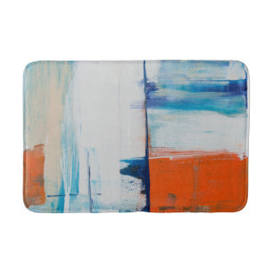 Watercolor colourful painting. Abstract Marble   Bath Mat