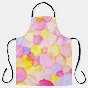Watercolor colourful polka dots seamless pattern apron