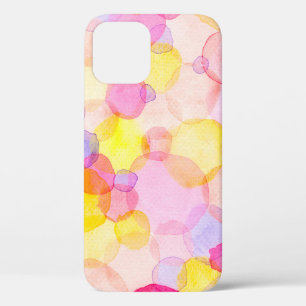 Watercolor colourful polka dots seamless pattern iPhone 12 case