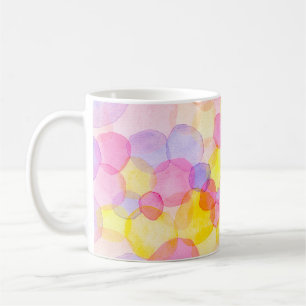 Watercolor colourful polka dots seamless pattern coffee mug