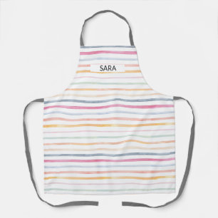 watercolor colourful stripes apron