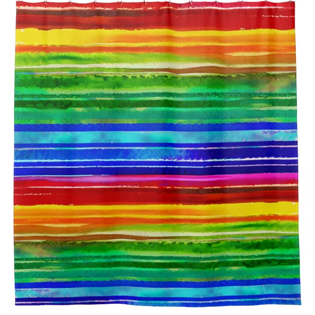   Watercolor Colourful Stripes Modern Artsy Rainbo (Front)