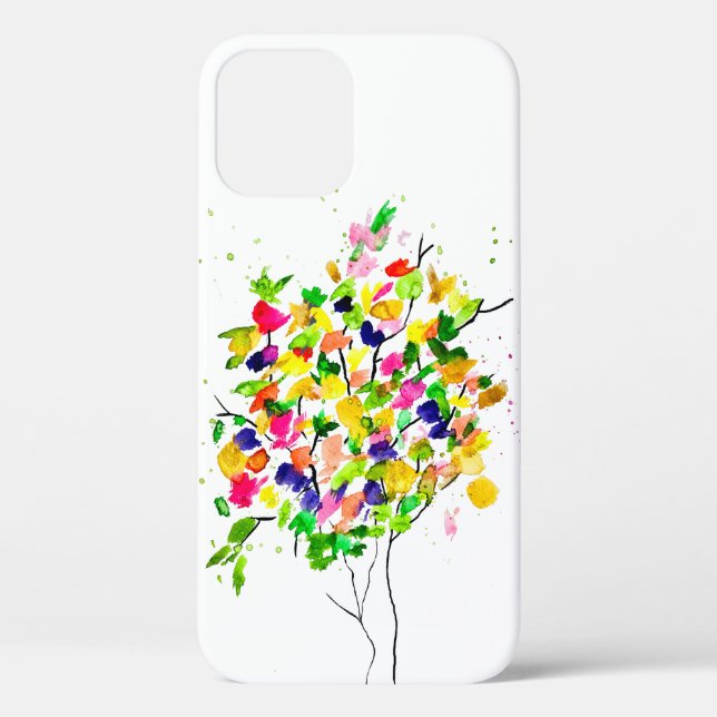Watercolor colourful tree Case-Mate iPhone case (Back)