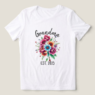 Watercolor Colourful Wildflowers Grandmother Tri-Blend Shirt