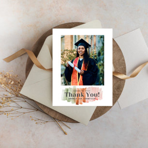 Watercolor Colours Graduation Thank You Invitation