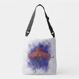 Watercolor Coneflower Crossbody Bag