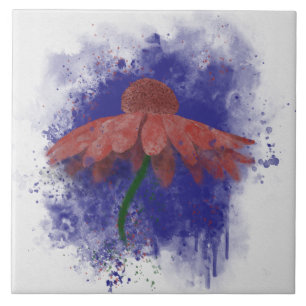 Watercolor Coneflower Tile