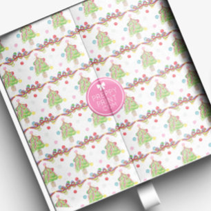 Watercolor Confetti Christmas Trees & Ribbon Tissue Paper