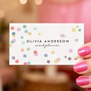 Watercolor confetti Colours business cards Event
