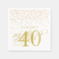 Watercolor Confetti Look Who's 40 Elegant Birthday