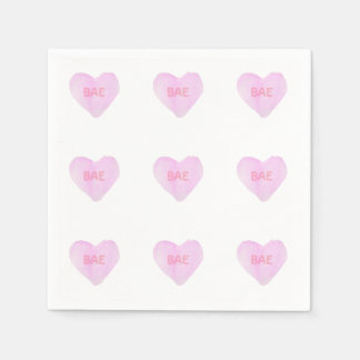 Watercolor Convo Heartz Bae Napkins