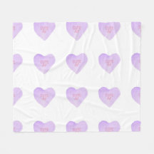 Watercolor Convo Heartz CUTE AF Fleece Blanket
