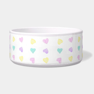 Watercolor Convo Heartz Pattern Pet Bowl