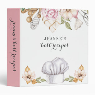 Watercolor Cook Baker Personalized Recipes Binder