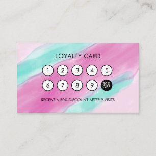 Watercolor Cool Elegant Loyalty Discount Card