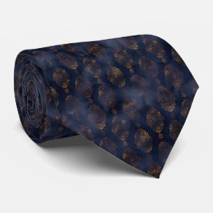 Watercolor Copper Patina Damask Pattern Tie