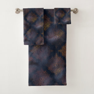 Watercolor Copper Patina Damask Pattern Towel