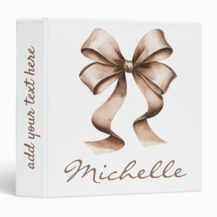 Watercolor Coquette Bow Trendy Feminine Girly Binder