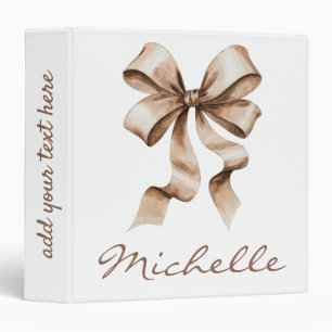 Watercolor Coquette Bow Trendy Feminine Girly      Binder