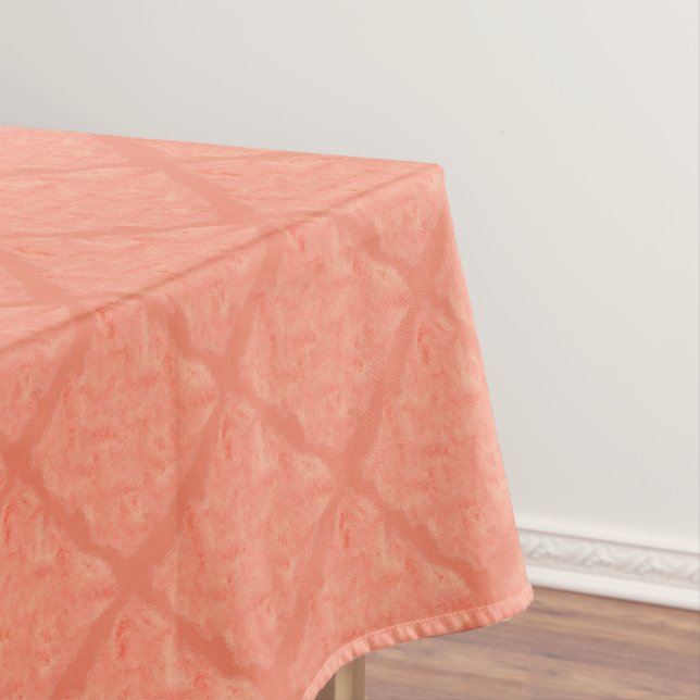 Watercolor Coral Block Tablecloth (In Situ)
