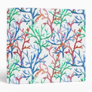 Watercolor Coral Pattern Binder