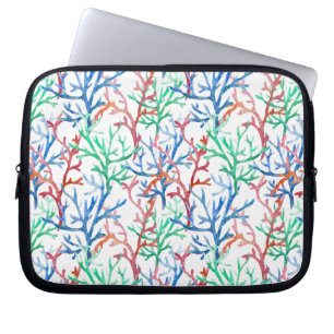 Watercolor Coral Pattern Laptop Sleeve